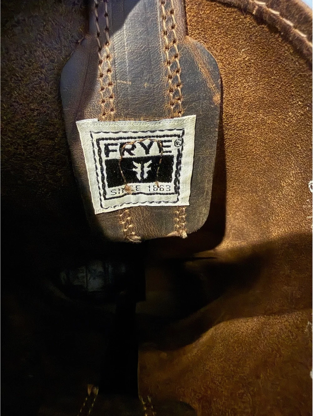 Frye Harness Brown Leather Boots Size 6